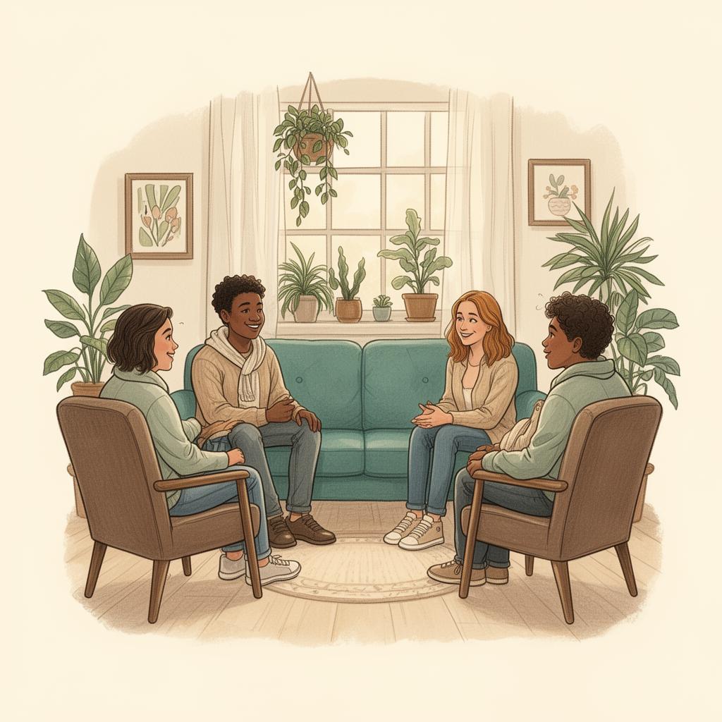 Family supporting elderly parent in recovery